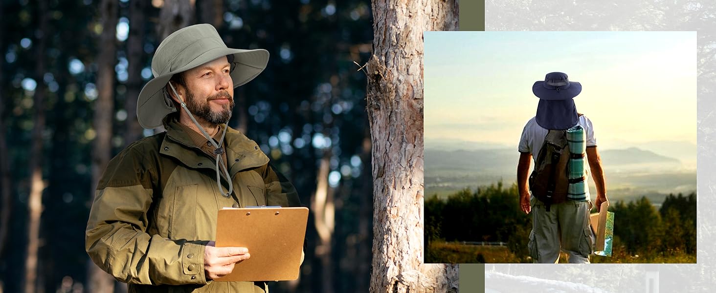 wide brim hunting hat hiking hat upf50 for men