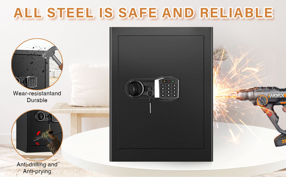 2.8 Cub Home Safe Fireproof Waterproof, Large Fireproof