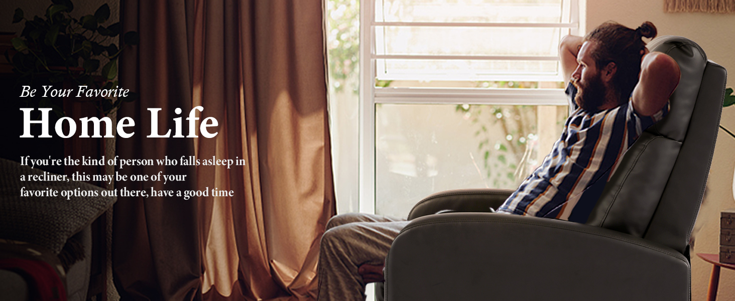 M***age Recliner Chair, Single Sofa Chair with Remote Control, Chair Recliner, Lazy Recliner Chair, Living Room Recliners with Pu Leather Padded Seat Backrest, Recliner Chairs for Adults, Black 20 Recliner Chair