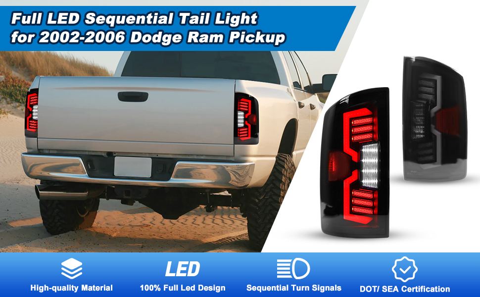 Led Sequential Tail Lights for 20022006 Dodge Ram 1500