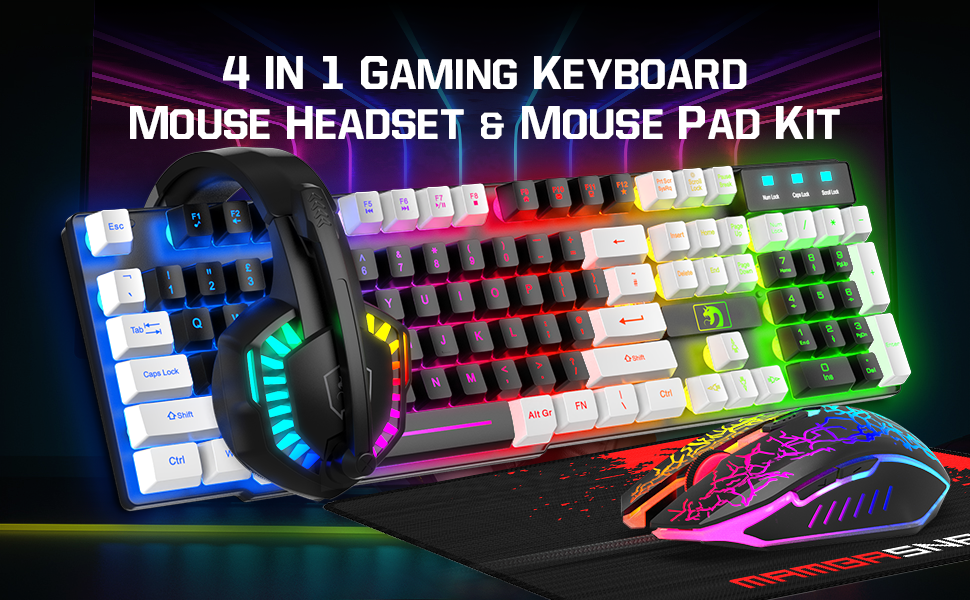 rainbowKeyboard&Trackpad用パームレスト&ベース優黒 Amazon.com: Guiheng Wired Crack Rainbow Gaming Keyboard and