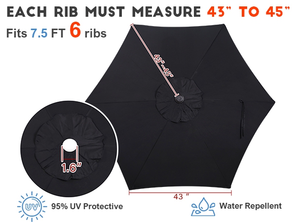 Amazon.com: Blissun 7.5ft Patio Umbrella Replacement Canopy