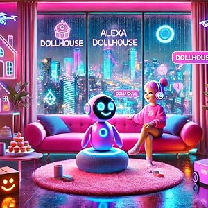 A Little Girl in a Playful Room with Alexa AI Ordering a Dollhouse