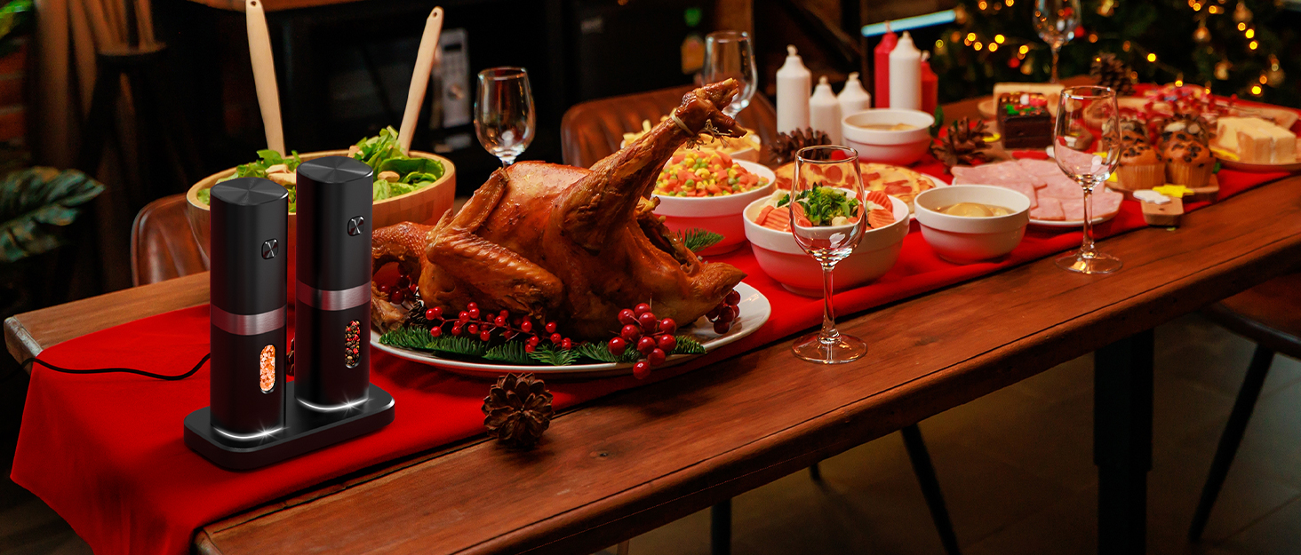 Rechargeable Salt and Pepper Grinder Set