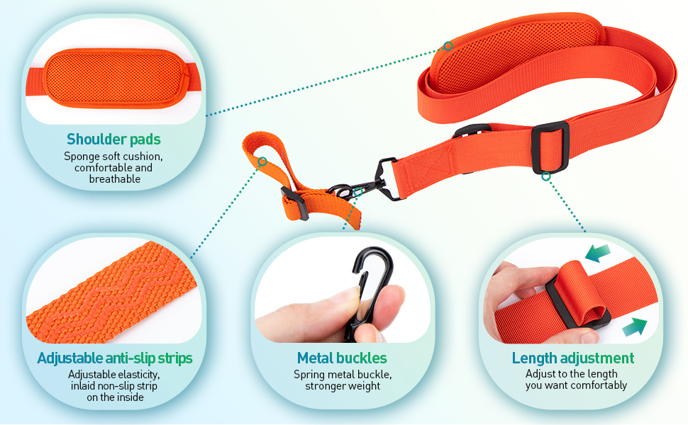 SUNMON Trimmer Shoulder Strap, Adjustable Weed Eater Strap Compatible