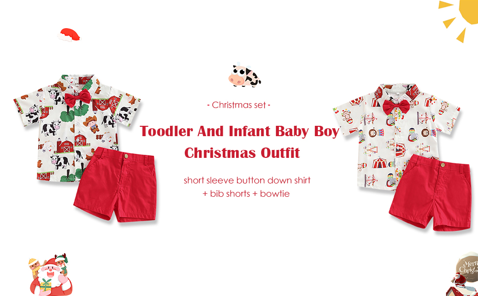 baby boy christmas short sets