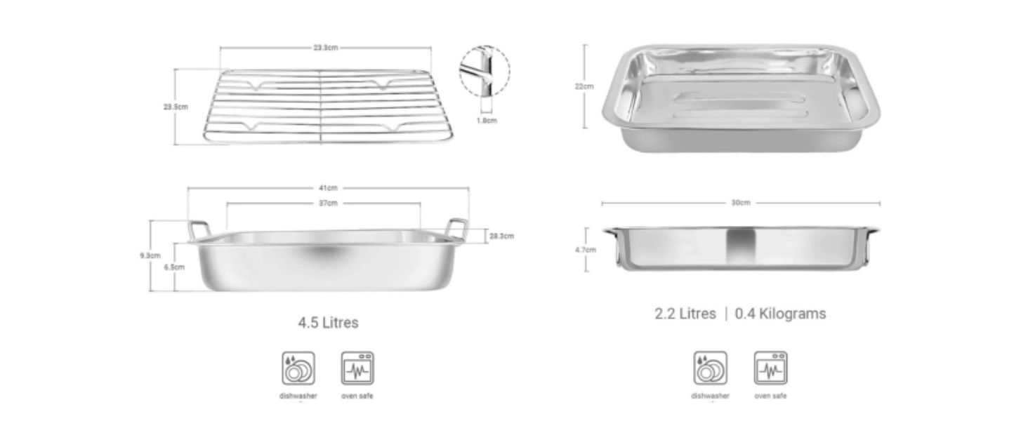 Penguin Home Premium Stainless Steel Roasting Pan with Rack
