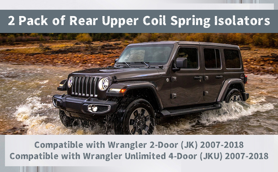 Rear Upper Coil Spring Isolators Compatible with Jeep