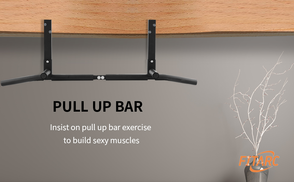 Fitarc Joist Mount Pull Up Bar, Chin Up Bar Ceiling Mount, Heavy Duty