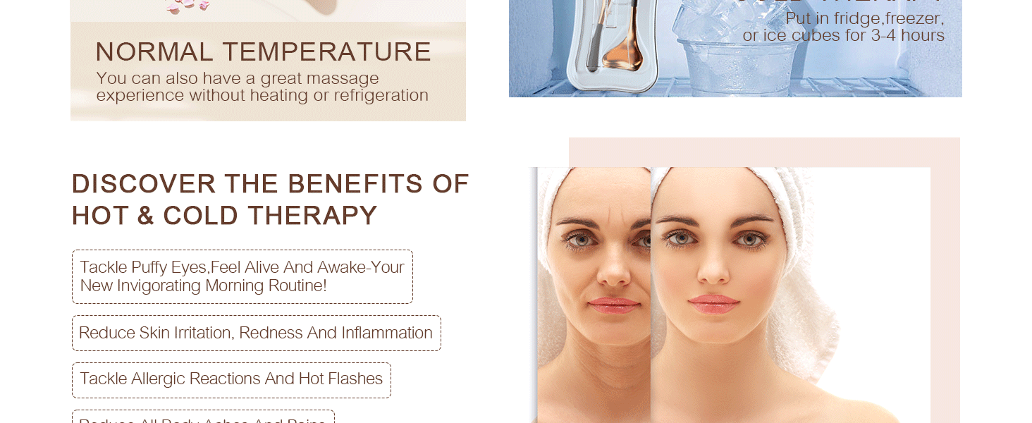 Hair trends 2in1 Gua Sha Cryo Sticks for Face & Eyes Puffiness Relief, Stainless