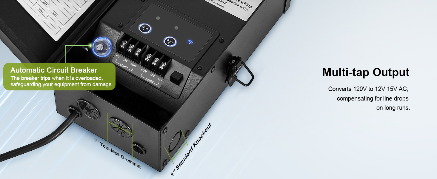 Suraielec Smart WiFi Low Voltage Transformer, 200W Indoor Outdoor