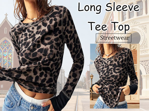 Amazon.com: Naileksi Women Boho Leopard Print Waffle Knit