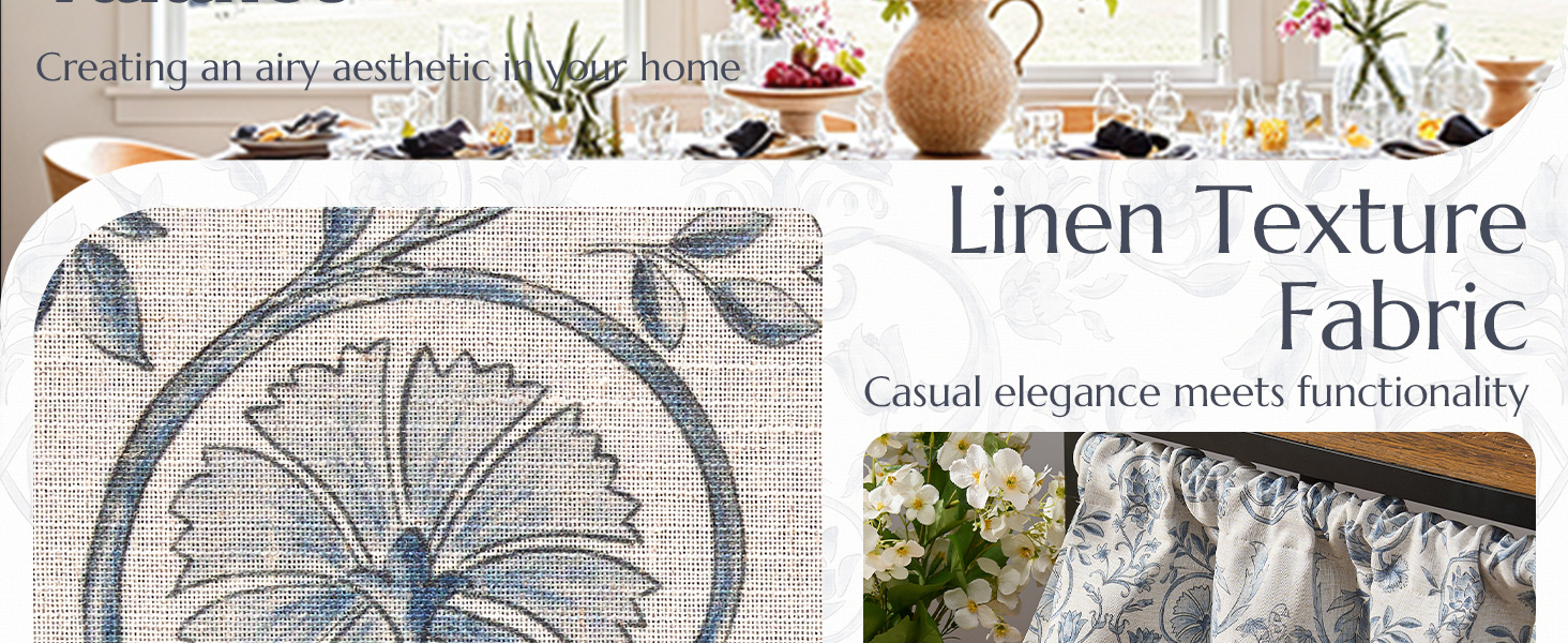Linen Valance Kitchen Curtain