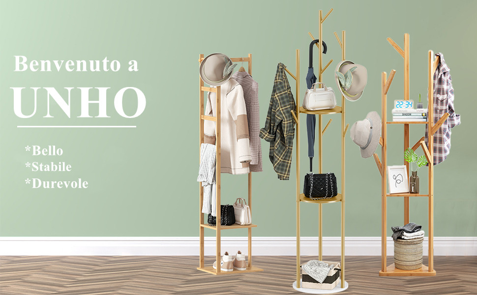 Stand Appendiabiti In Marmo Appendiabiti Da Terra Porta Abiti Appendiabiti 3 Ripiani Autoportante Da Camera Ingresso 19 UNHO Appendiabiti da terra in Marmo