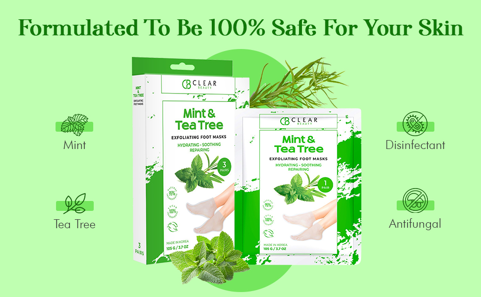 Clear Beauty Mint and Tea Tree Foot Mask