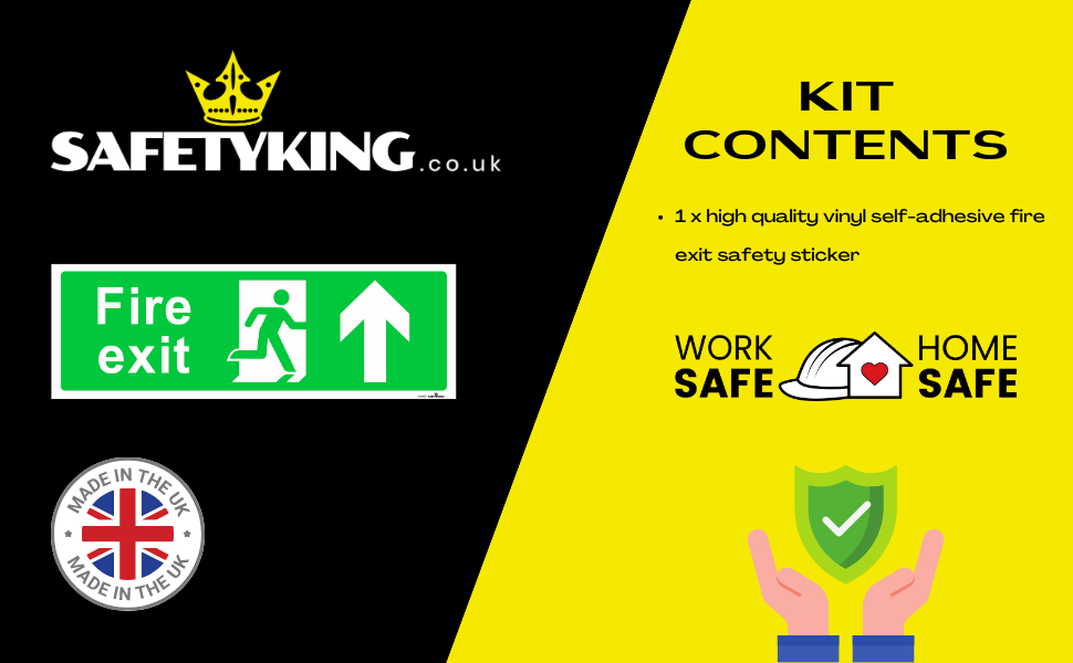 SAFETYKING® 1 Piece Fire Exit Sticker Running Man Up Sticker 30 cm x