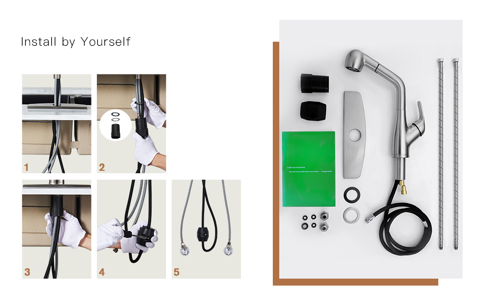 Peppermint Kitchen Faucets Designer Brushed Nickel Pull Down Kitchen