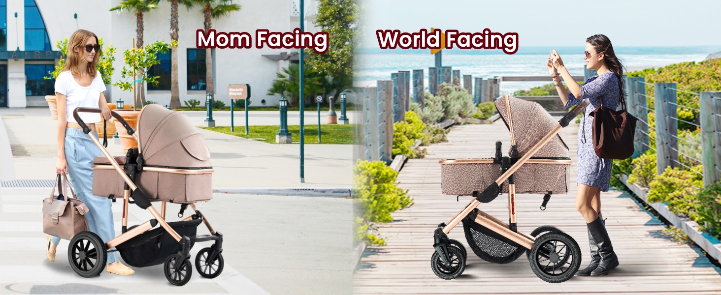 high landscape stroller khaki