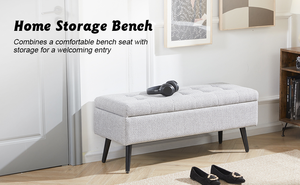 Storage Ottoman Bench Entryway Bench with Storage Bench End