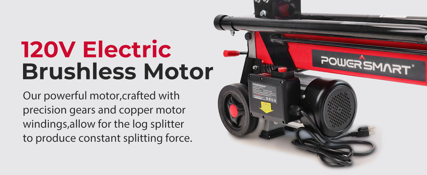 PowerSmart PS9006 Electric 6Ton Log Splitter, Red Patio