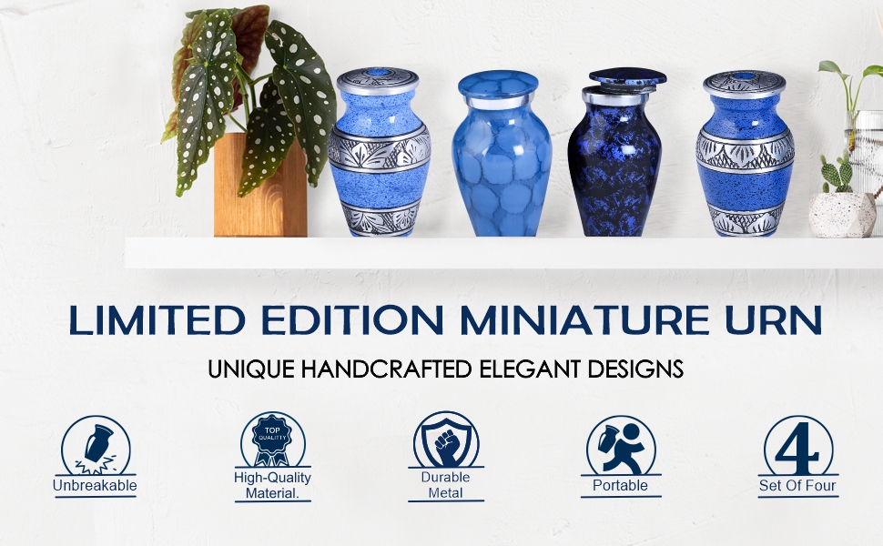 Urn for Human Ashes Set of 4 Mini A Beautiful and Humble