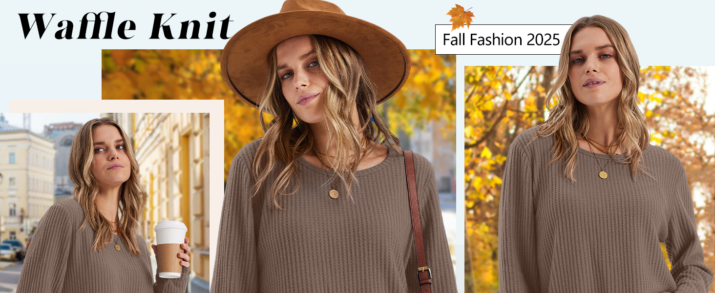 waffle knit tops for women