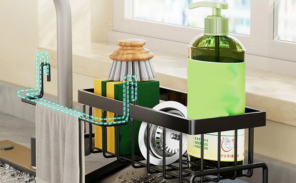 sponge caddy for double kitchen sink
