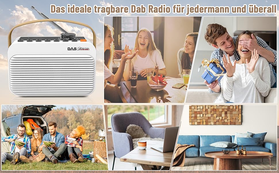 DAB/DAB+ & UKW Digitalradio, Netz- und Akku Radio, Tragbares ...