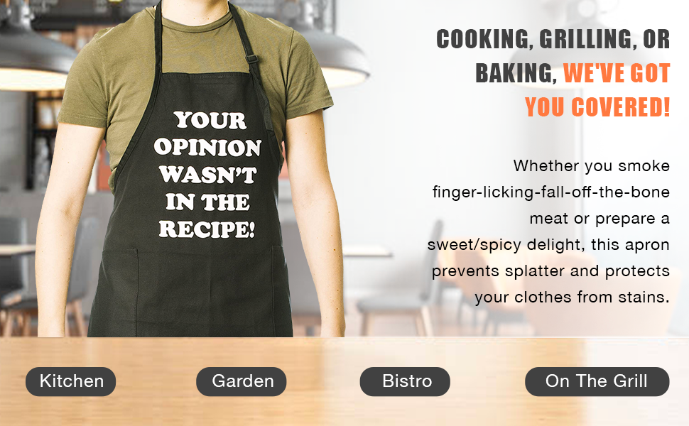 Adjustable Apron with Pockets , Cooking Baking