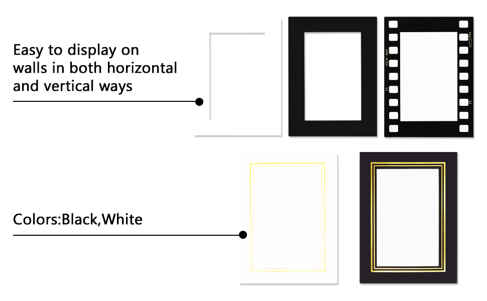 AntNest 5x7 Inch Paper Picture Frames with Easel,Black Paper Photo Frame Cards,DIY