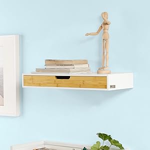 SoBuy Wall Storage Display Shelving, Wall Mounted Floating Drawer,FRG93-WN 13 FRG93-WN