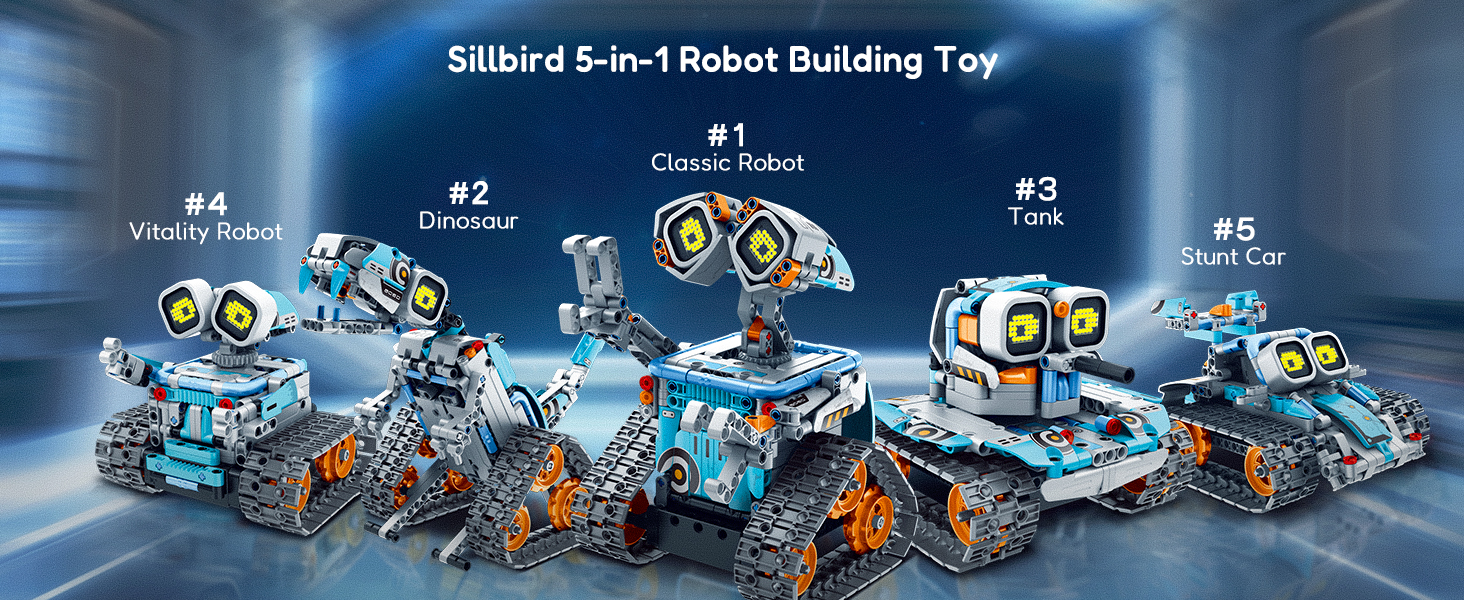 Sillbird Robot Building Kit with Remote Control STEM Gifts for Kids Age ...