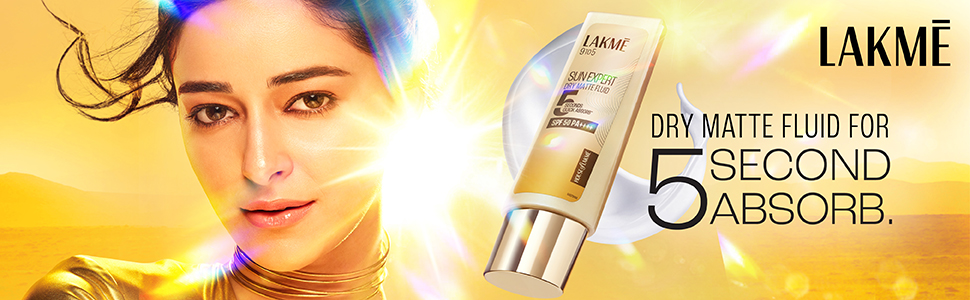 Lakme Sun Expert Dry Matte Fluid SPF 50++++ Sunscreen with 1% niacinamide & ceramide