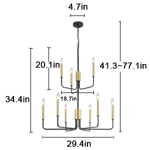 black gold farmhouse chandelier