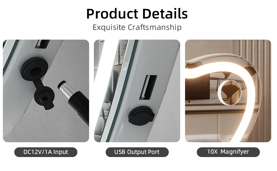 RICHTOP Large Makeup Mirror with Lights，Vanity Mirror with Lights with 20×17 Inch