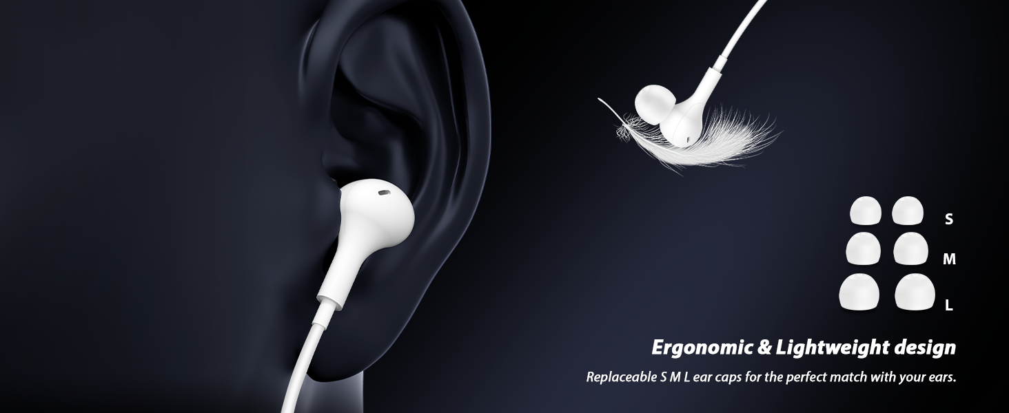 USB Type C Headphone for iPhone 16 Pro Max 15 Plus 7 Voice