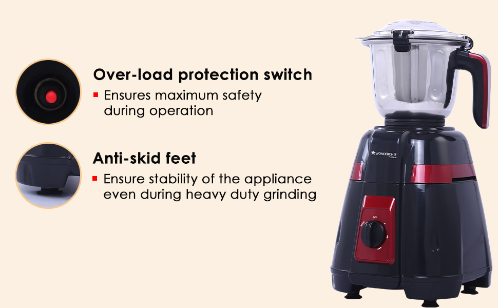 Buy Wonderchef Platinum 750W Mixer Grinder 4 Stainless Steel Jars