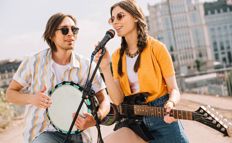 Djembe,African Drum Djembe Mahogany Wood Goatskin Drumhead (6 inch) Musical