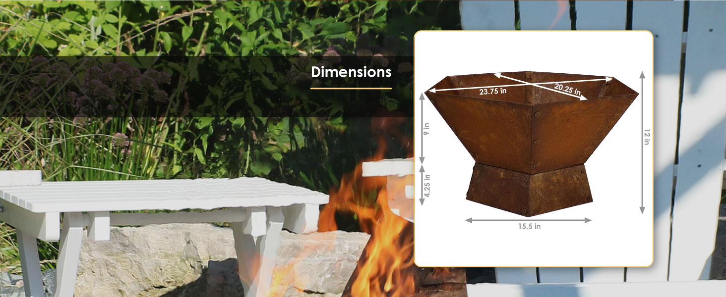 23 Inch Rustic Steel Affinity Fire Pit