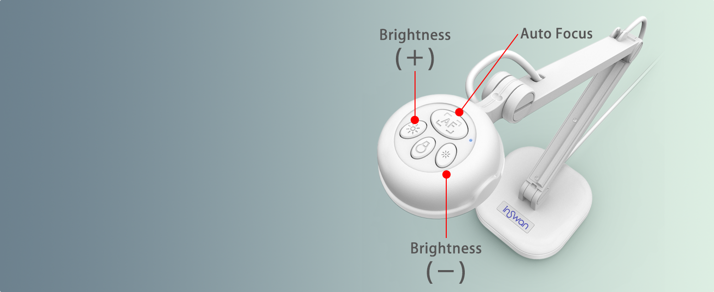 INSWAN INS1 USB Document Camera — 8MP Ultra HD, Auto Focus, LED Light