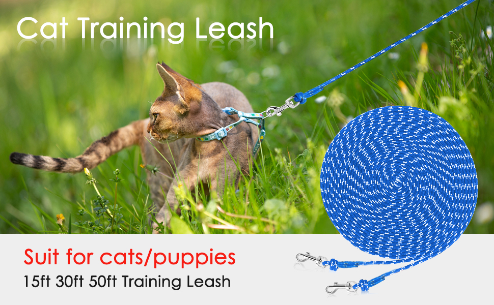 Pet Supplies RYPET Reflective Long Cat Leash 15 FT Escape Proof