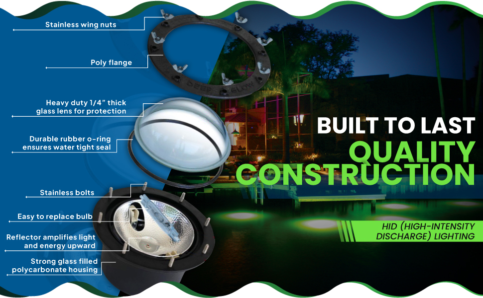 underwater dock light deep glow system green fishing submersible waterproof electric marine night