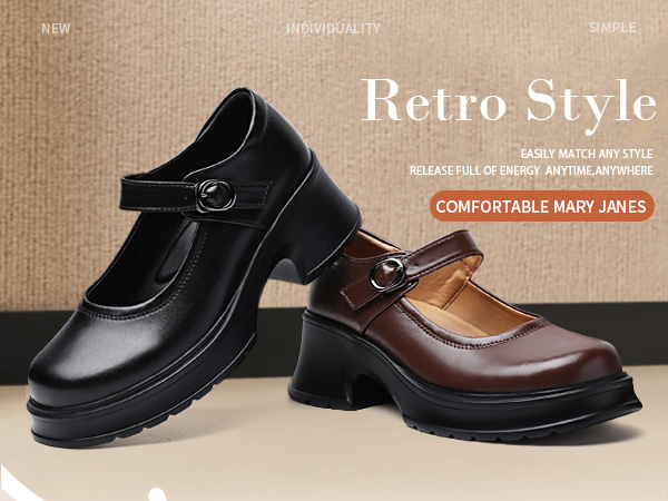 Amazon.com | QJN Mary Jane Shoes Women Platform Mary Janes