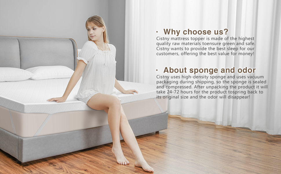 Cistny Memory Foam Mattress Topper Full, Cooling Mattress