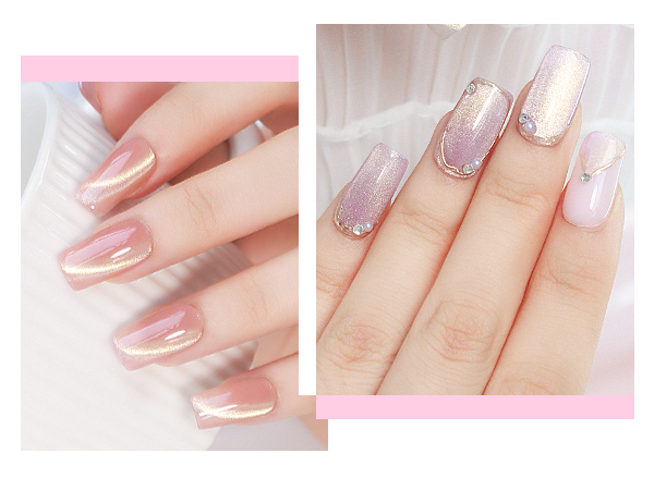 Amazon.com : MIZHSE Cat Eye Gel Nail Polish, 8 Colors Glass