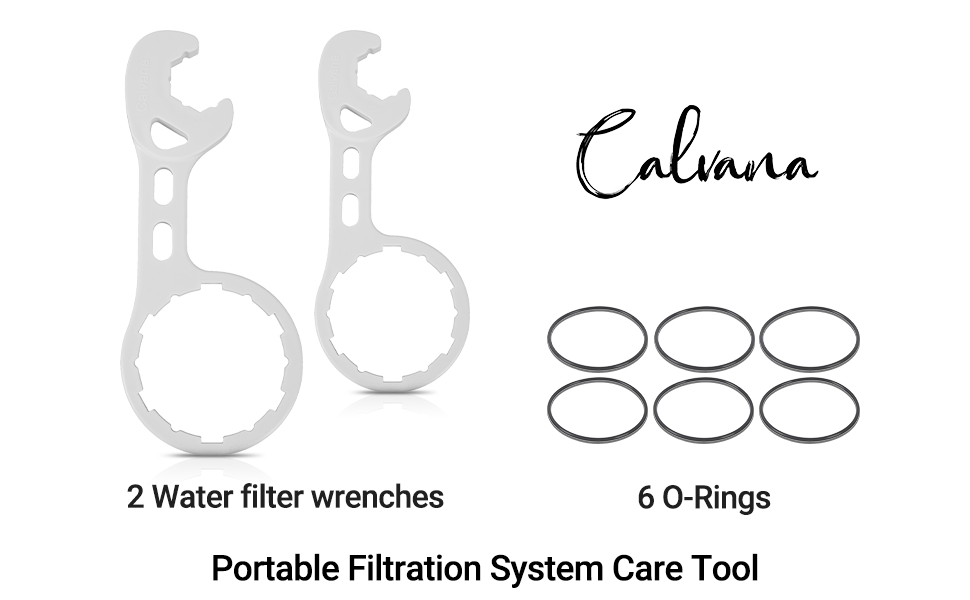 Calvana 2 Water Filter Wrenches with 6 Durable ORings