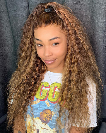 Deep Curly Wave Ombre Highlight Human Hair Wigs