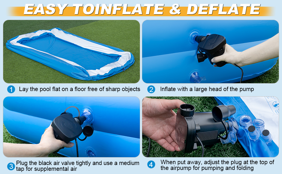 Extra Large Inflatable Swimming Pool with Pump,Blow Up