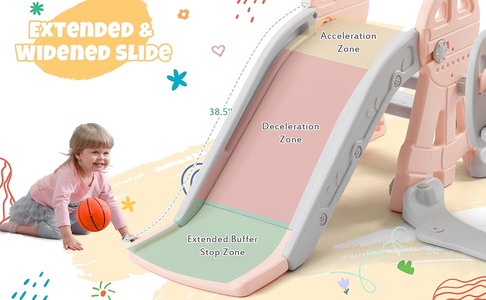 Merax 4in1 Toddler Slide, Indoor Slide and Swing Set for