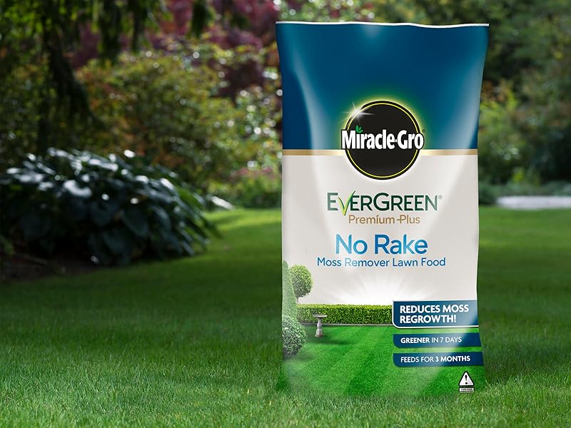 Miracle-Gro EverGreen Premium Plus No Rake Moss Remover Lawn Food 5 kg ...